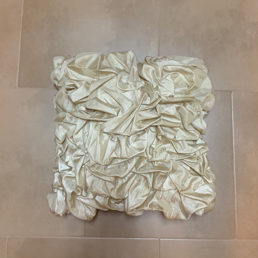 Ruffle satin pillow 24x24